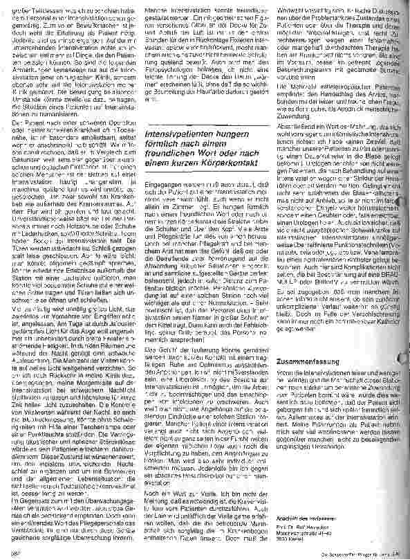 Vorschauseite 2: Eigene Erfahrungen als Patient einer Intensivstation Vorschläge zur Humanisierung einer solchen Station