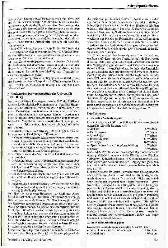 Vorschauseite 2: Demokratie als Prinzip der Ausbildung Antje Grauhan an der Schwesternschule der Universität Heidelberg