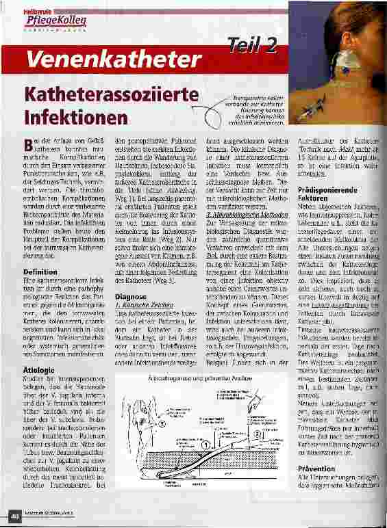 Vorschauseite 1: Venenkatheter Katheterassoziierte Infektionen