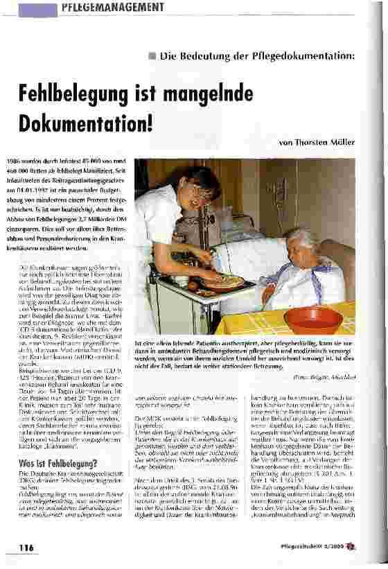 Vorschauseite 1: Fehlbelegung ist mangelnde Dokumentation! Die Bedeutung der Pflegedokumentation
