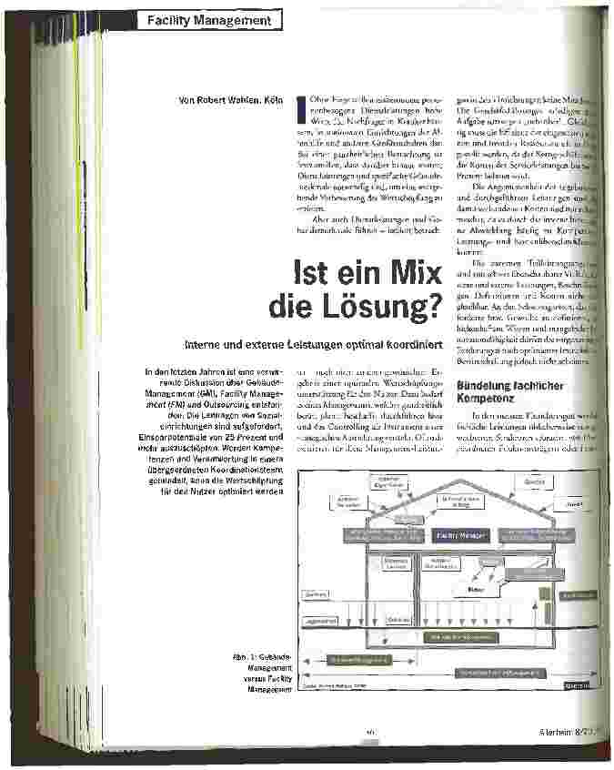 Vorschauseite 1: Ist ein Mix die Lösung? Interne und externe Leistungen optimal koordiniert