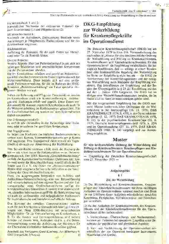 Vorschauseite 1: DKG Empfehlung zur Weiterbildung für Pflegekräfte im Operationsdienst Empfehlung