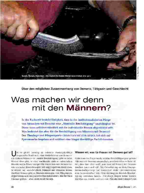 Vorschauseite 1: Was machen wir denn mit den Männern?