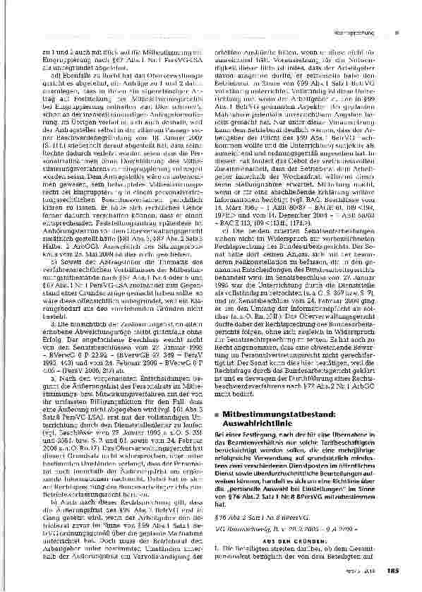 Vorschauseite 1: Mitbestimmungstatbestand: Auswahlrichtlinie