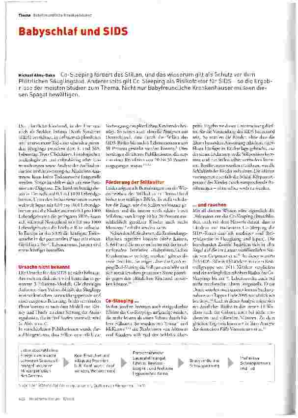 Vorschauseite 1: Babyschlaf und SIDS