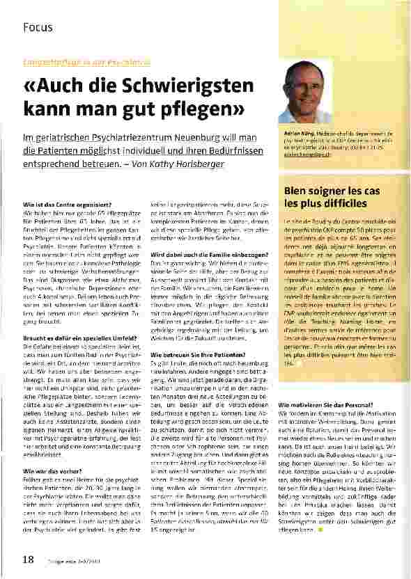 Vorschauseite 1: «Auch die Schwierigsten kann man gut pflegen»