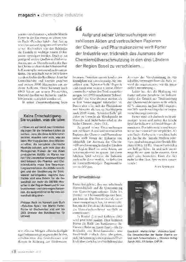 Vorschauseite 2: Streitschrift gegen die Umweltsünden der Basler Chemie