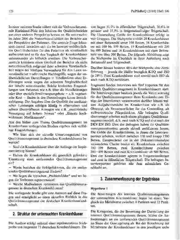 Vorschauseite 3: Qualität im Krankenhaus 2010 — Studie zu Qualitätsmanagement in deutschen Krankenhäusern — Eine Analyse des Umsetzungsstands undAnsätze für Verbesserungsmaßnahmen