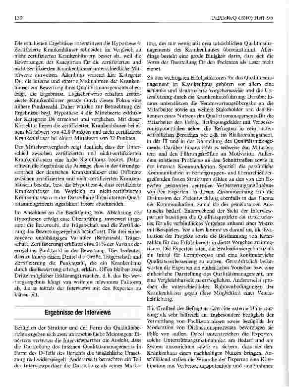 Vorschauseite 5: Qualität im Krankenhaus 2010 — Studie zu Qualitätsmanagement in deutschen Krankenhäusern — Eine Analyse des Umsetzungsstands undAnsätze für Verbesserungsmaßnahmen