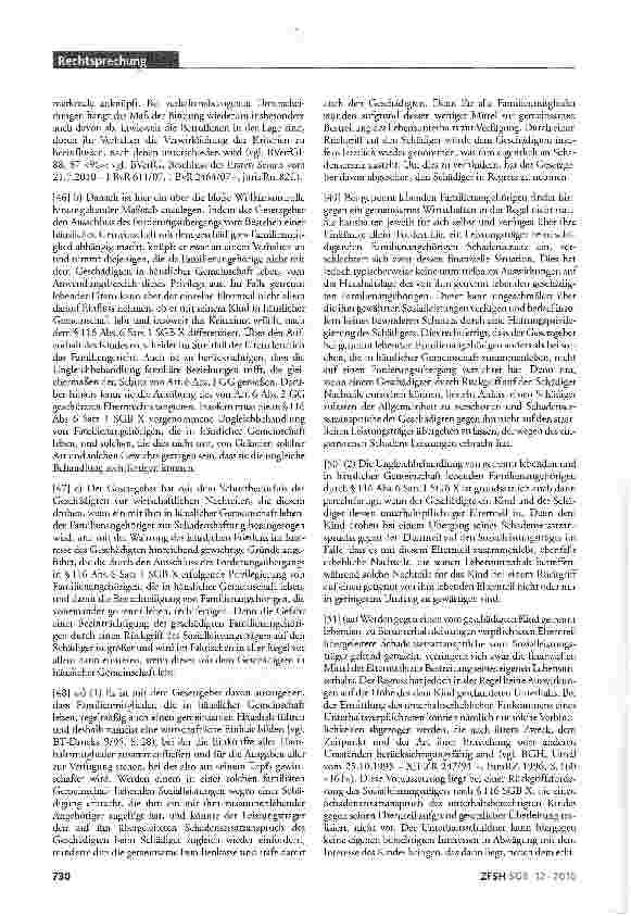 Vorschauseite 4: Haftungsprivilegierung des nicht mit dem Kind in einem Haushalt lebenden Elternteils; häusliche Gemeinschaft i.S.d. SGBX BGB §1687 Abs.1 GGArt 3Abs.1,6Abs.1 und 2SGBX §116 Abs.6 S…