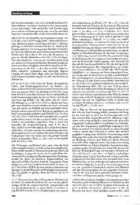 Vorschauseite 6: Haftungsprivilegierung des nicht mit dem Kind in einem Haushalt lebenden Elternteils; häusliche Gemeinschaft i.S.d. SGBX BGB §1687 Abs.1 GGArt 3Abs.1,6Abs.1 und 2SGBX §116 Abs.6 S…