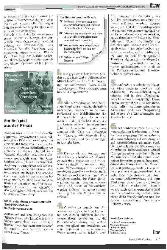 Vorschauseite 2: Das Kerngeschäft der Krankenhäuser ist die Gesundheit des Patienten Value Dynamics Framework