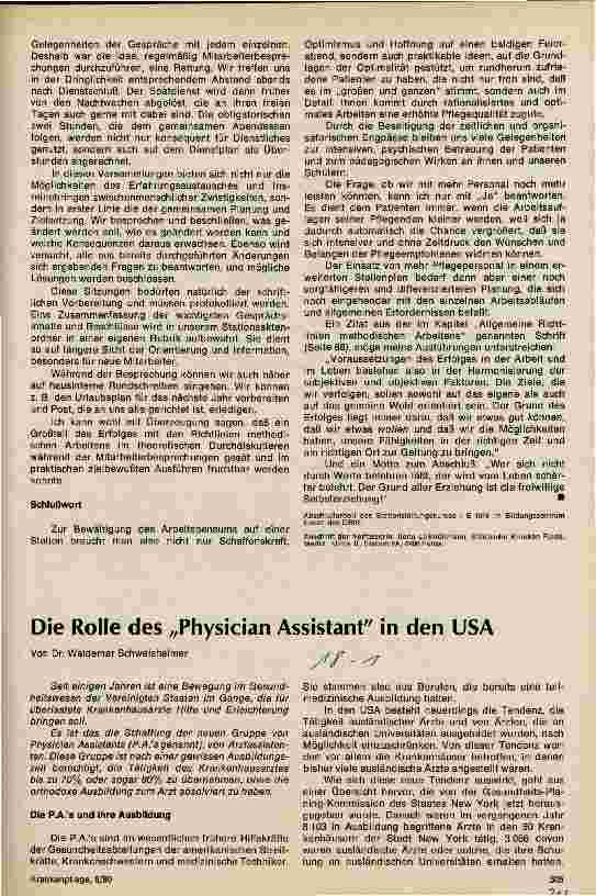 Vorschauseite 1: Die Rolle des Physician Assistant in den USA