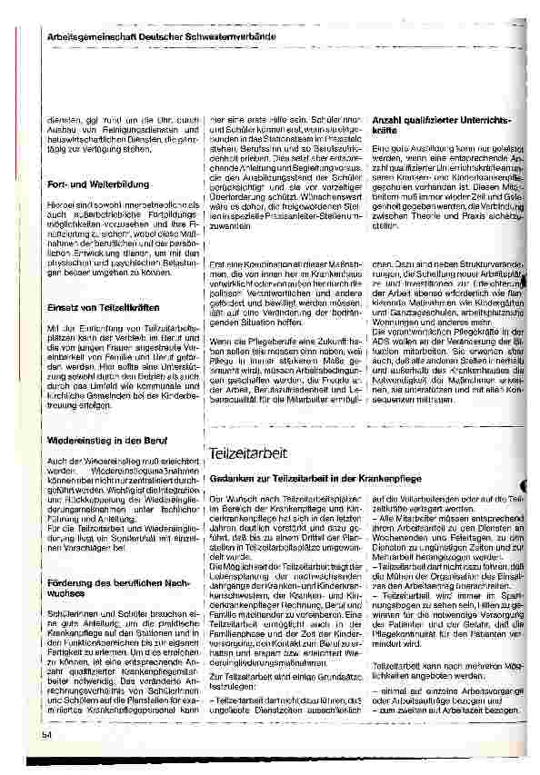 Vorschauseite 2: Stellungnahme zur Situation der Krankenpflege 1990 -Pflegenotstand, Pflegedefizit als Ausdruck der Situation der Pflegenden