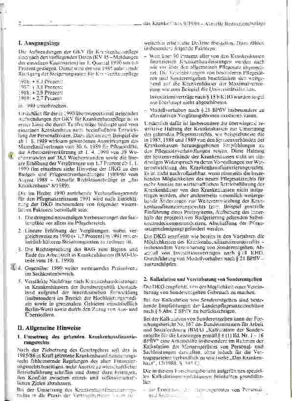 Vorschauseite 3: Hinweise zu den Budgetund Pflegesatzverhandlungen 1990/91