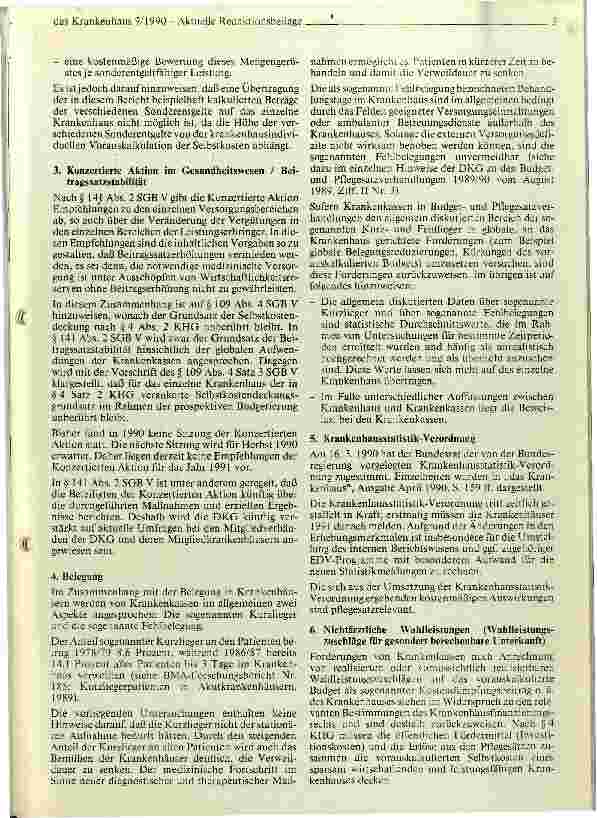 Vorschauseite 4: Hinweise zu den Budgetund Pflegesatzverhandlungen 1990/91