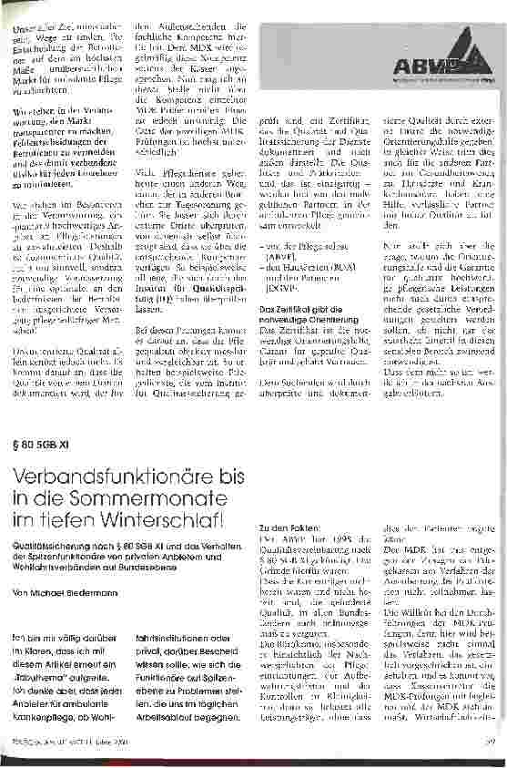 Vorschauseite 2: Selbstbestimmung statt Fremdbestimmung: Ambulante Pflegedienste lassen ihre Qualität prüfen