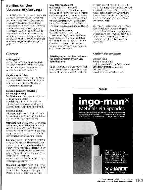 Vorschauseite 6: Hygienebegehung in Altenund Pflegeheimen - ein Beitrag zum Qualitätsmanagement