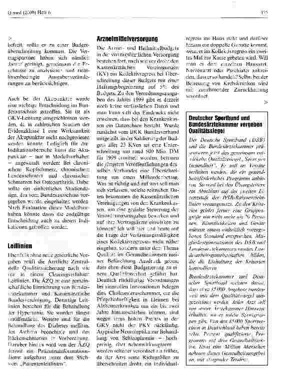 Vorschauseite 4: Neun Monate Gesundheitsreformgesetz-Erfahrungen