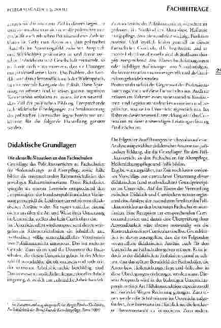 Vorschauseite 2: Der Politikunterricht an Fachschulen der Altenund Heilerziehungspflege Didaktische Grundlagen und Vorschläge zur Unterrichtsgestaltung