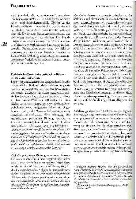 Vorschauseite 3: Der Politikunterricht an Fachschulen der Altenund Heilerziehungspflege Didaktische Grundlagen und Vorschläge zur Unterrichtsgestaltung