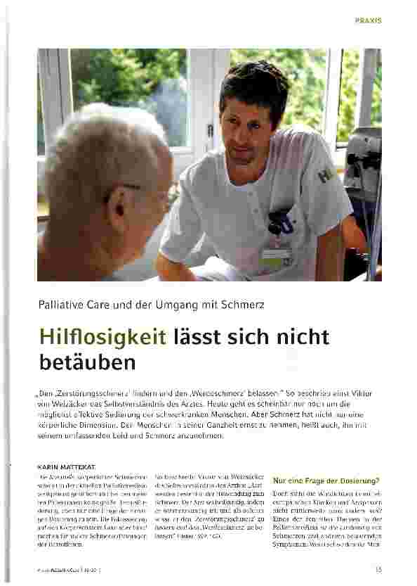 Vorschauseite 1: Hilflosigkeit lasst sich nicht betäuben