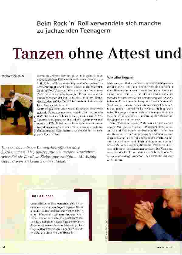 Vorschauseite 1: Tanzen ohne Attest und Krankenschein