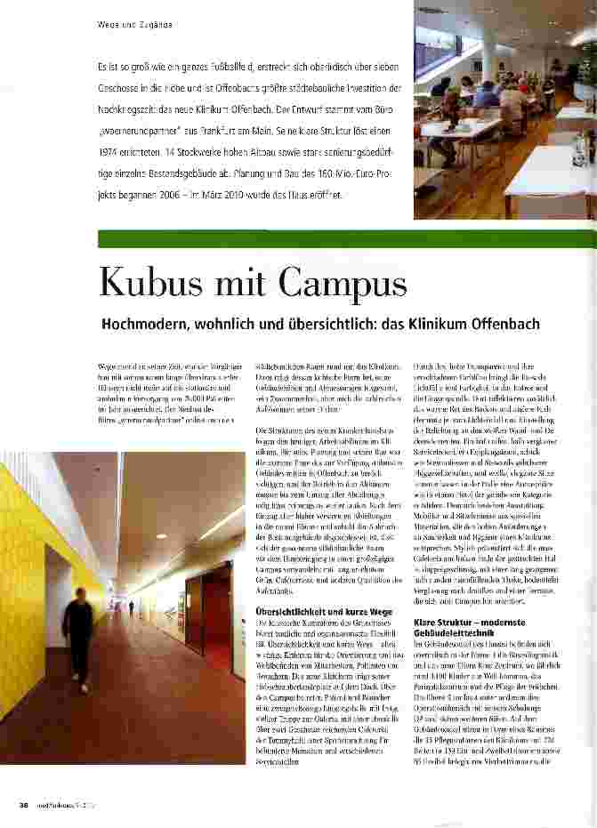 Vorschauseite 1: Kubus mit CampusHochmodern, wohnlich und übersichtlich: das Klinikum Offenbach