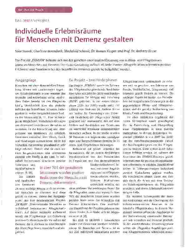 Vorschauseite 1: Individuelle Erlebnisräume für Menschen mit Demenz gestalten