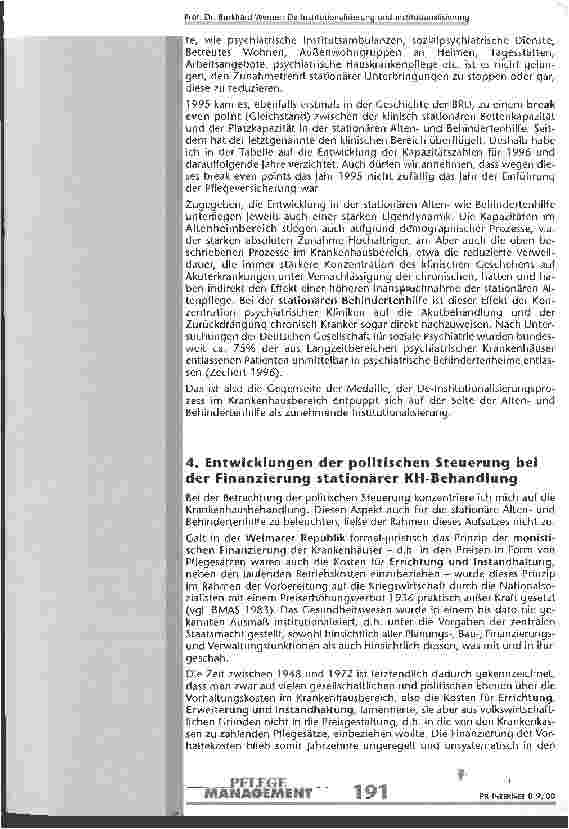Vorschauseite 5: De-Institutionalisierung und Institutionalisierung im Gesundheitsund Sozialwesen der BRD