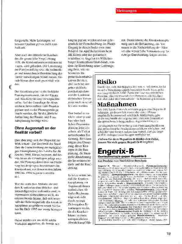 Vorschauseite 2: Krankenhausplanung - die komplizierteste Methode, um irrtümliche Ergebnisse zu erzielen?