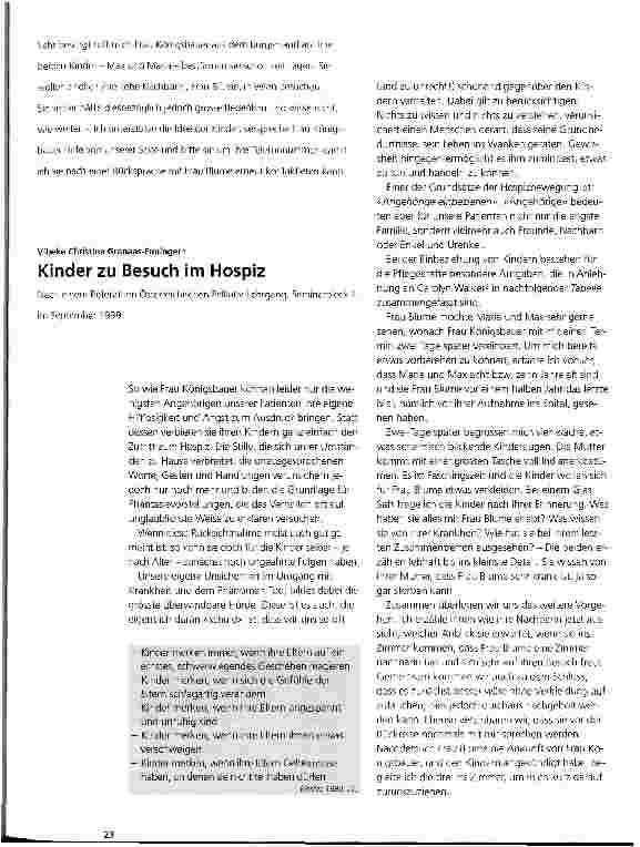 Vorschauseite 1: Kinder zu Besuch im Hospiz