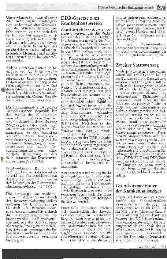 Vorschauseite 4: Deutsch-deutscher Einigungsprozeß Auswirkungen auf das Krankenhaus