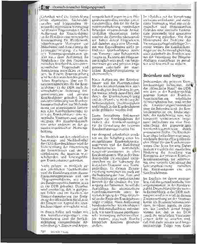 Vorschauseite 5: Deutsch-deutscher Einigungsprozeß Auswirkungen auf das Krankenhaus