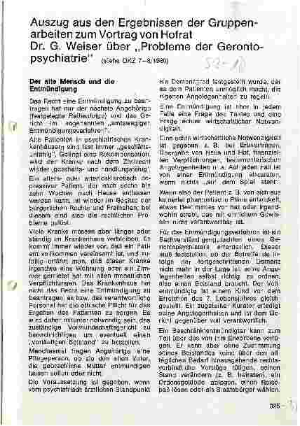Vorschauseite 1: Probleme der Gerontopsychiatrie