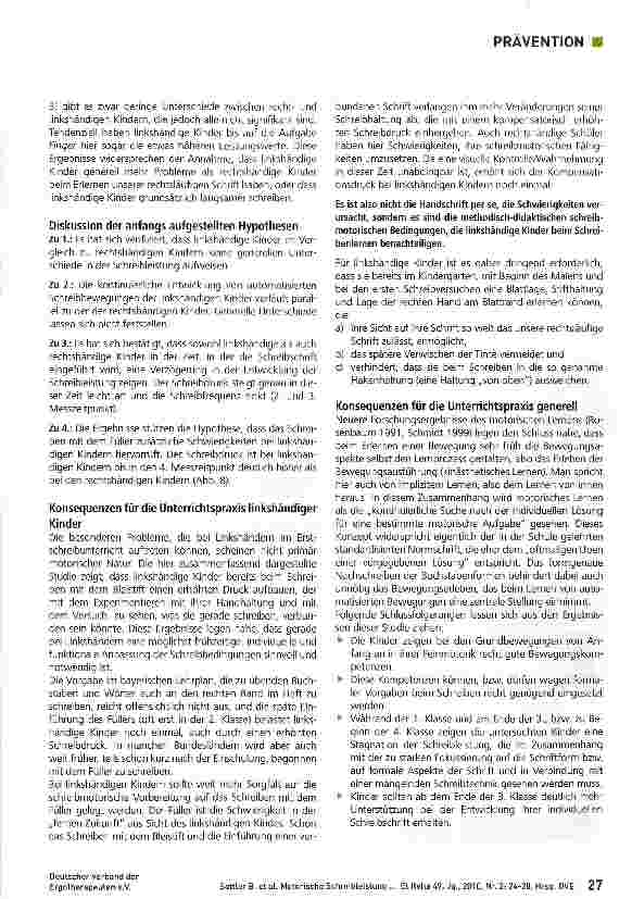 Vorschauseite 4: Motorische Schreibleistung von Linkshändigen und rechtshändigen Kindern in der 1. bis 4. Grundschulklasse-2. Teil -