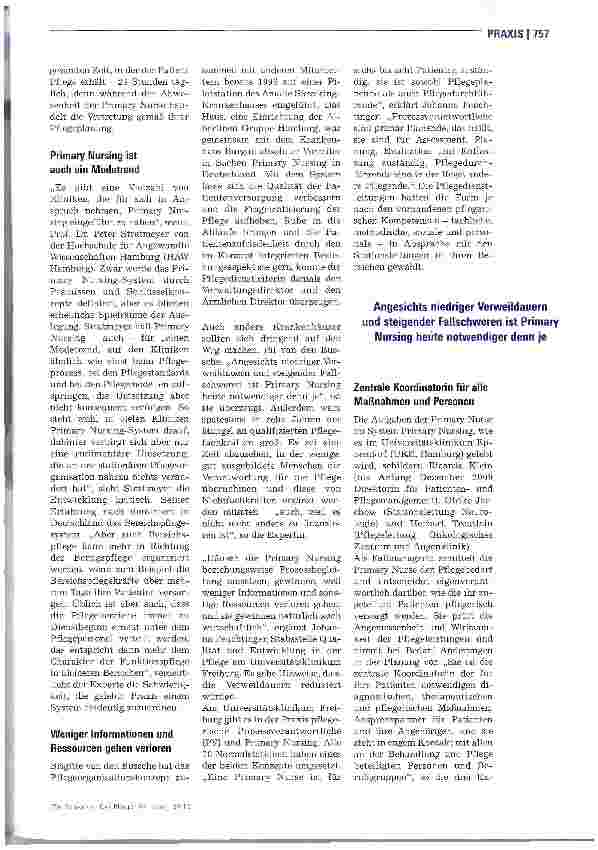 Vorschauseite 2: Primary Nursing: In - aber nicht immer drin
