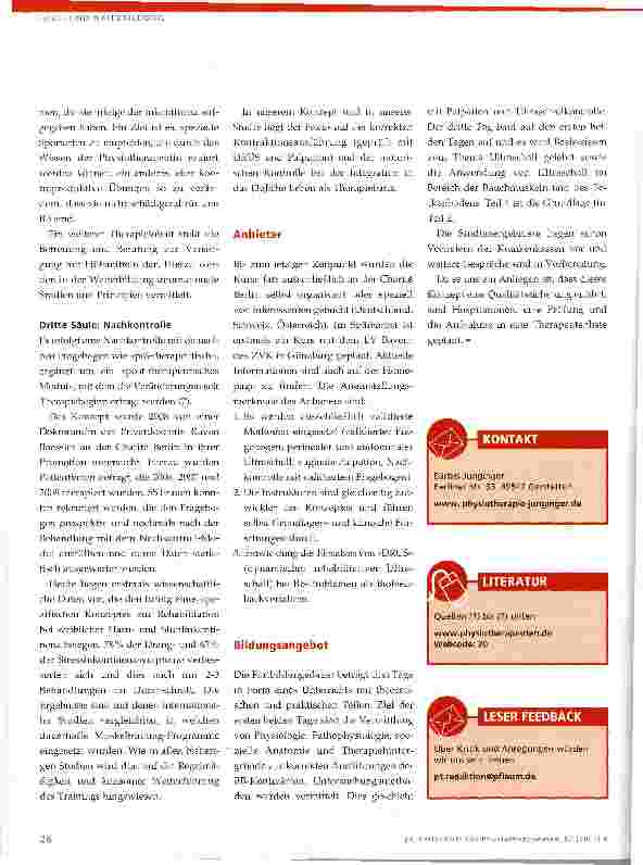 Vorschauseite 3: Blasenhals-effektive, kontrollierte integrative Beckenbodentherapie - Junginger-Baessler-Konzept