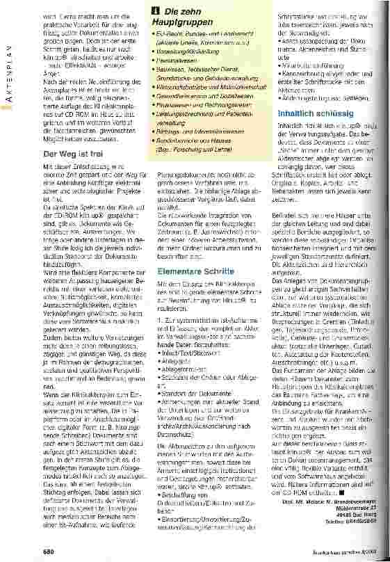 Vorschauseite 2: Klinikdaten stehen auf dem Plan Die papierlose Klinik ist noch nicht in Sicht - aber ein Ende des Aktensalats