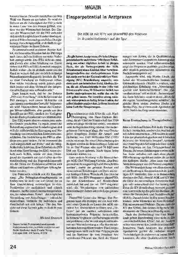 Vorschauseite 3: Selektions-Technik Die Diskussion um die Präimplantationsdiagnostik