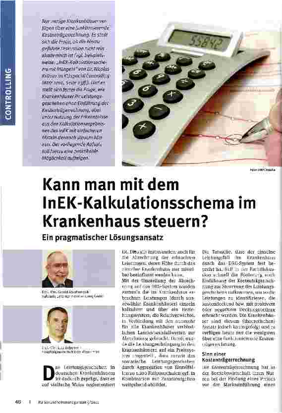 Vorschauseite 1: Kann man mit dem InEK-Kalkulationsschema im Krankenhaus steuern?