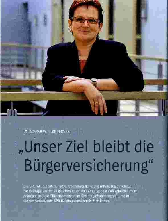 Vorschauseite 1: Unser Ziel bleibt die Bürgerversicherung