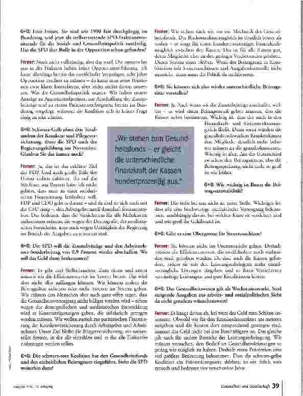 Vorschauseite 2: Unser Ziel bleibt die Bürgerversicherung