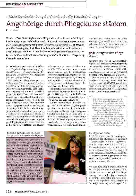 Vorschauseite 1: Angehörige durch Pflegekurse stärken