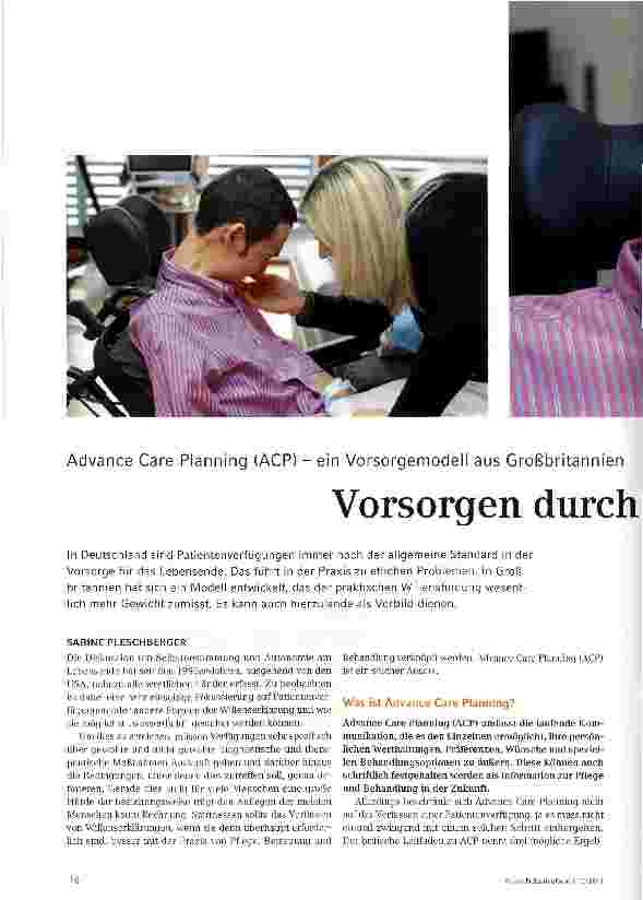 Vorschauseite 1: Vorsorgen durch Kommunikation