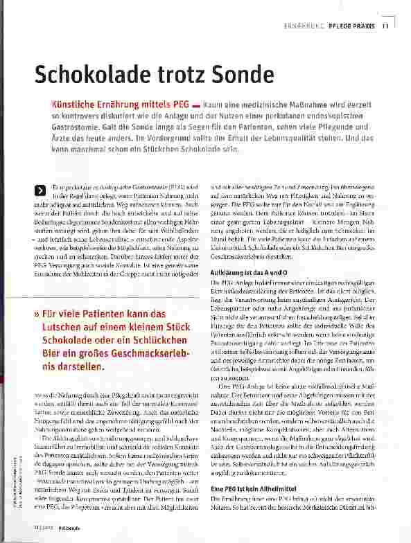 Vorschauseite 2: Schokolade trotz Sonde