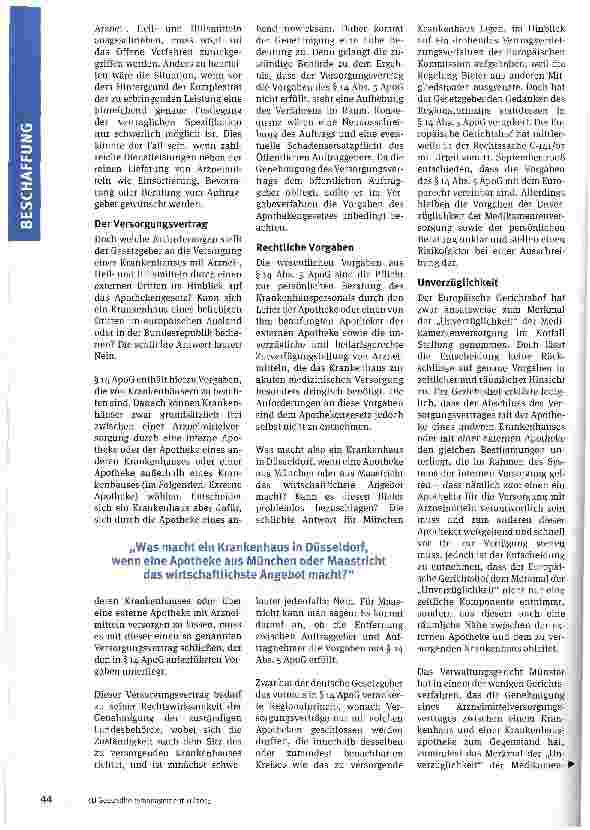Vorschauseite 2: Arzneimittelversorgung aus Spanien?