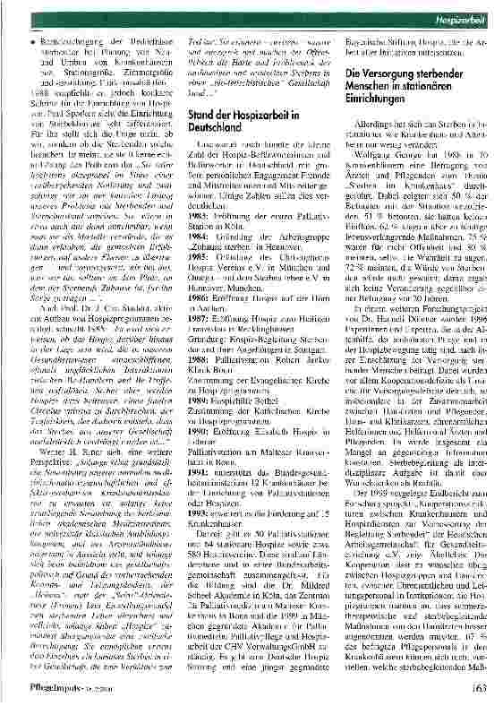Vorschauseite 3: Gedanken zur Pflege und zur Geschichte der Hospizarbeit