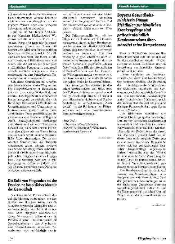 Vorschauseite 4: Gedanken zur Pflege und zur Geschichte der Hospizarbeit