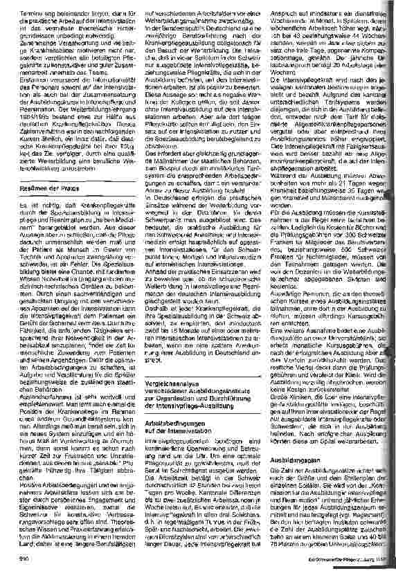 Vorschauseite 2: Fachkraft für Intensivpflege und Reanimation in der Schweiz 2. Folge: Praktische Erfahrungen und Vergleichsanalyse